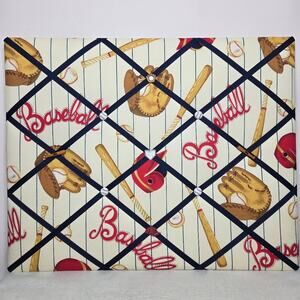 Baseball Themed French Memo Board Handmade In VT 16x20in NWOT